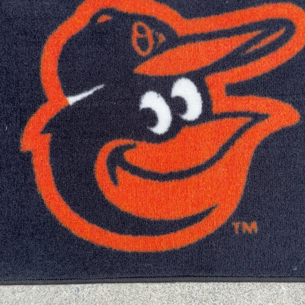 FANMATS Baltimore Orioles Cartoon Logo Floor Mat MLB Black Nylon Rug